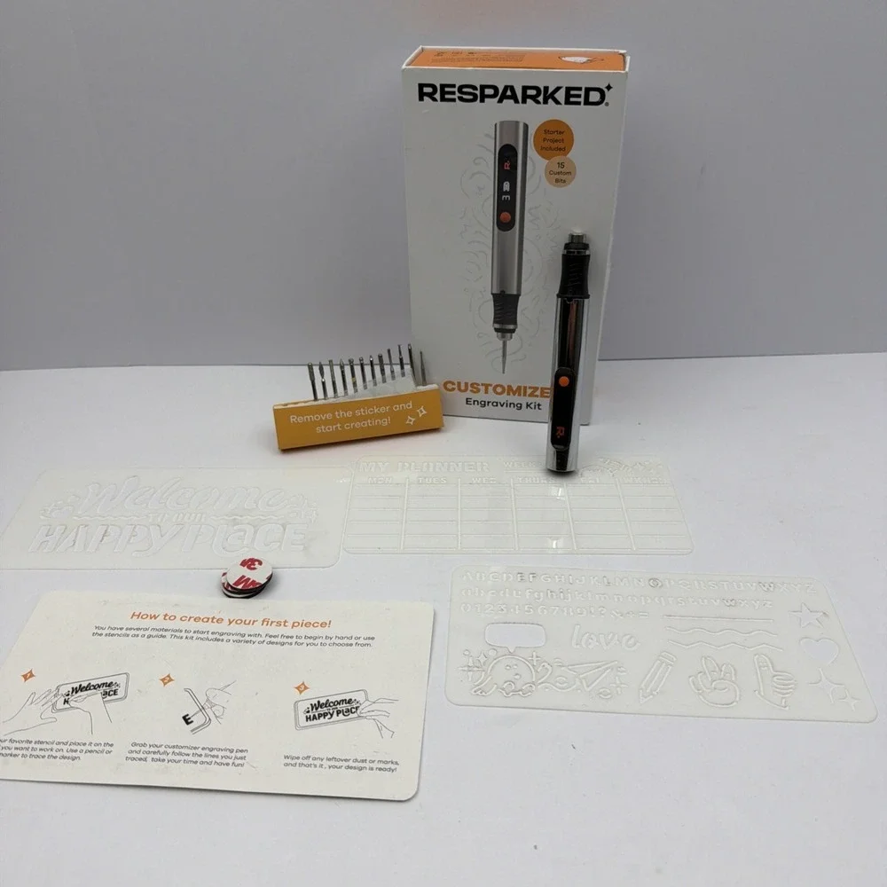 Resparked Customizer Engraving Kit w/ Pen & 12 Custom Bits